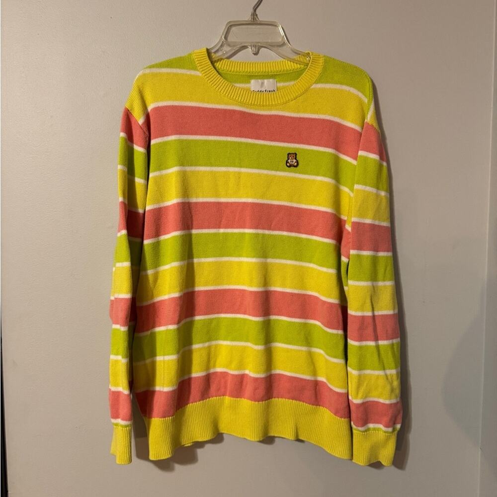 Teddy Fresh Striped Yellow and Pink Sweater size XL